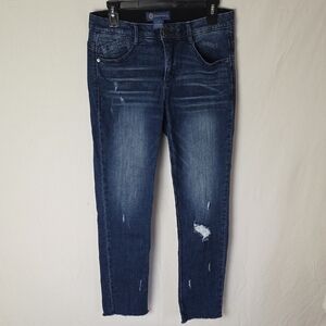 Democracy Absolution Distressed Raw Hem Women's Stretchy Denim Blue Jeans Size 4